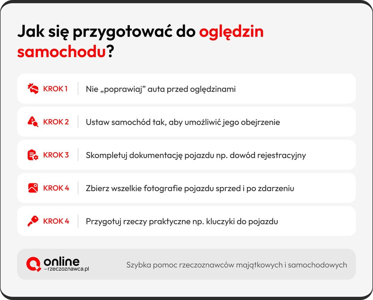 Oględziny samochodu po kolizji